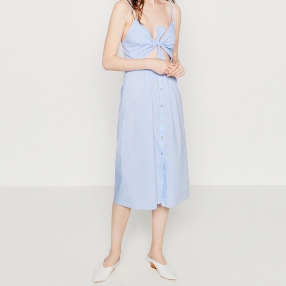 zara tie front dress